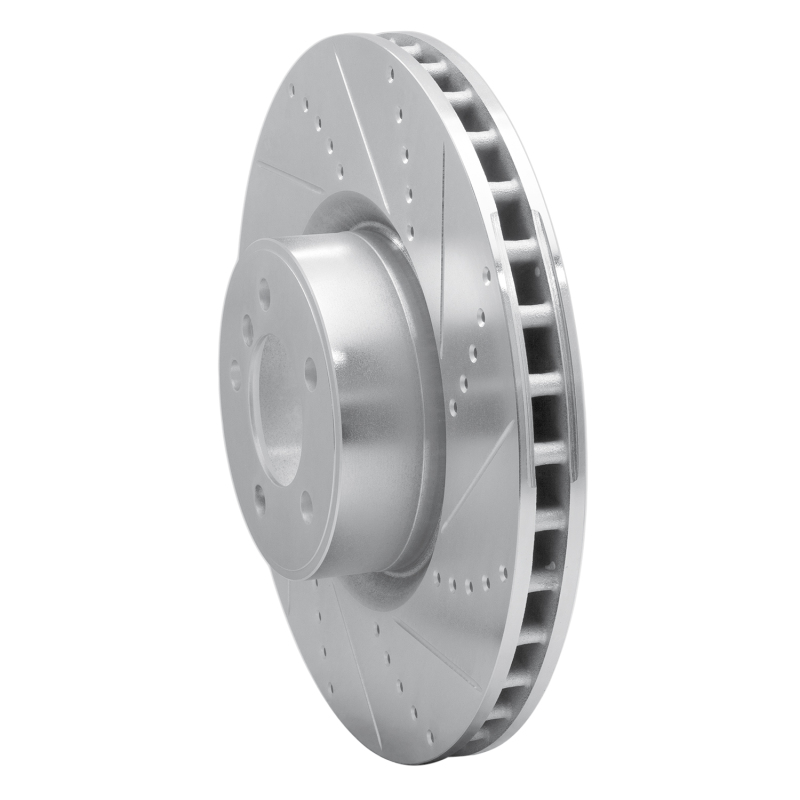 Land Rover Range Rover Brake Rotor (1) - Front Right - R1 Concepts - Drilled & Slotted - Silver - `10-`12